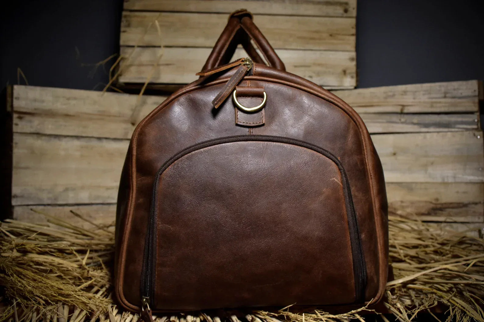 Leather Duffel Bag with shoe Compartment men Weekender overnight Bag - World Gifts