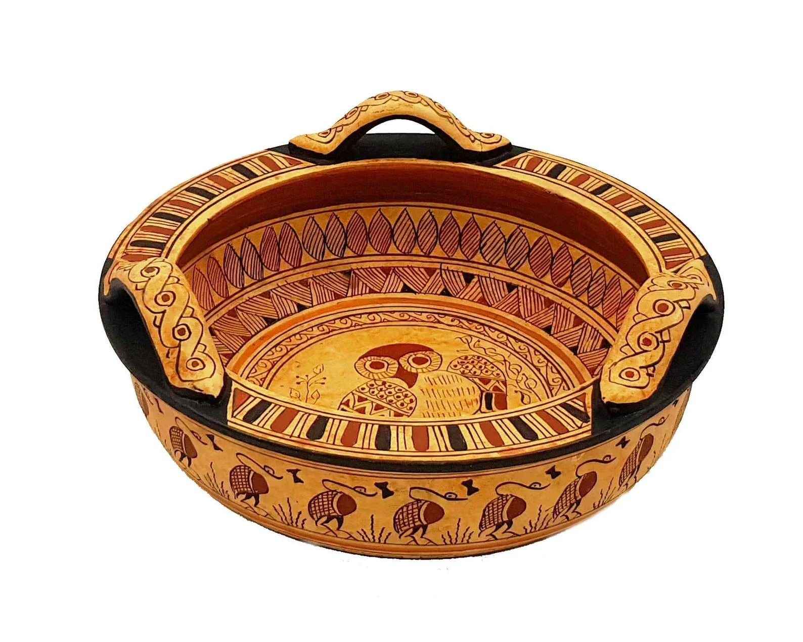 Greek geometric ceramic basket - World Gifts