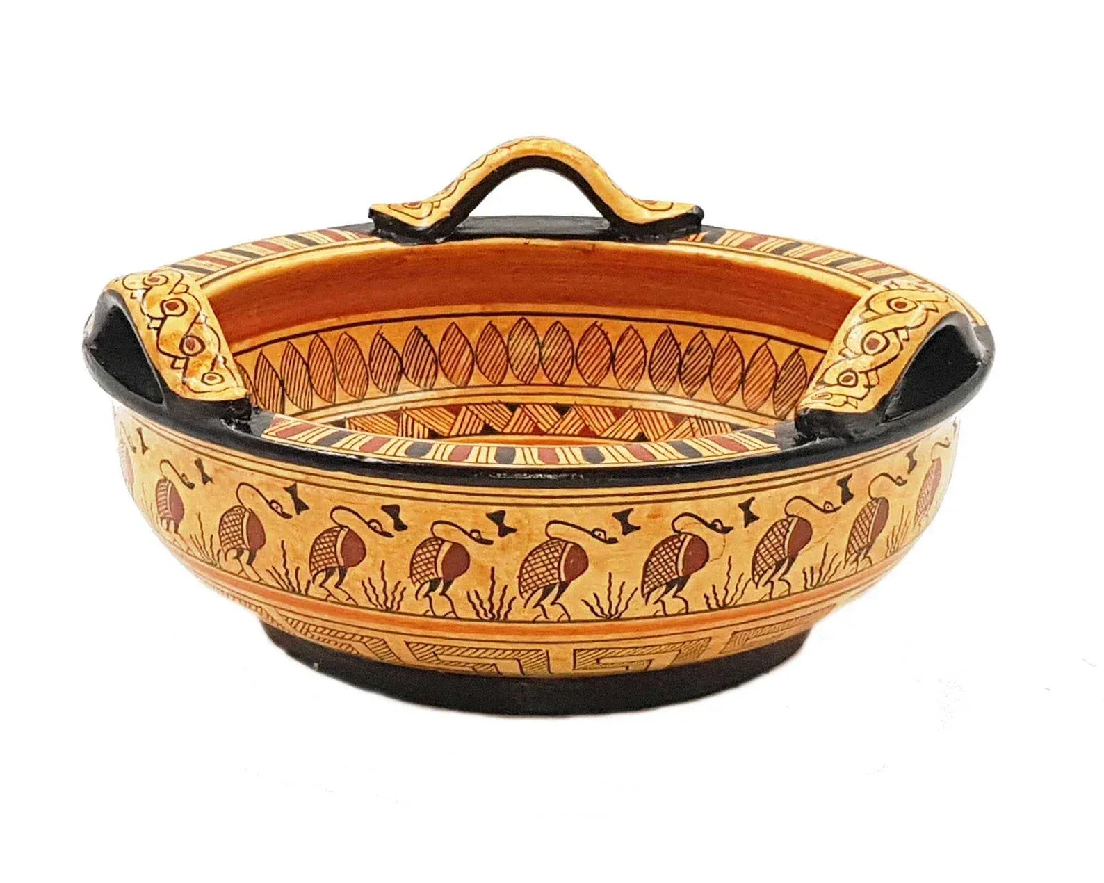 Greek geometric ceramic basket - World Gifts