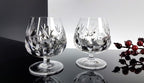 2 Noble mid century crystal cognac / brandy glasses noble rockabilly lead crystal vintage