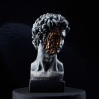 Michelangelo's David Bust Statue: Pop Art Mosaic Sculpture, Home Office Bookshelf & Sofa Table Decor - World Gifts
