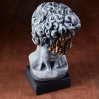 Michelangelo's David Bust Statue: Pop Art Mosaic Sculpture, Home Office Bookshelf & Sofa Table Decor - World Gifts