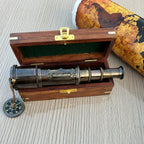 Brass Telescope, Engraved Spyglass, Pirate Telescope, Fathers Day Gift, Gift For Husband, Son Gift, steampunk Gift - World Gifts