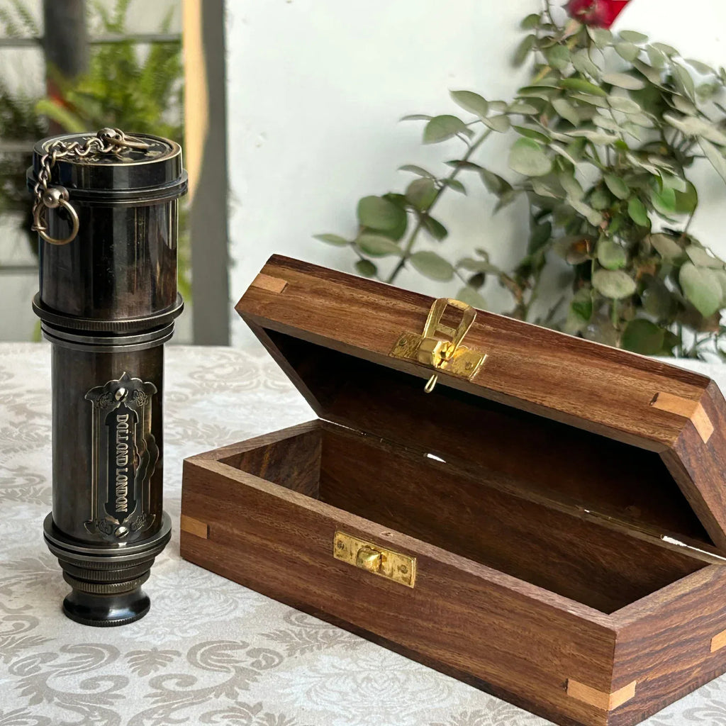 Brass Telescope, Engraved Spyglass, Pirate Telescope, Fathers Day Gift, Gift For Husband, Son Gift, steampunk Gift - World Gifts