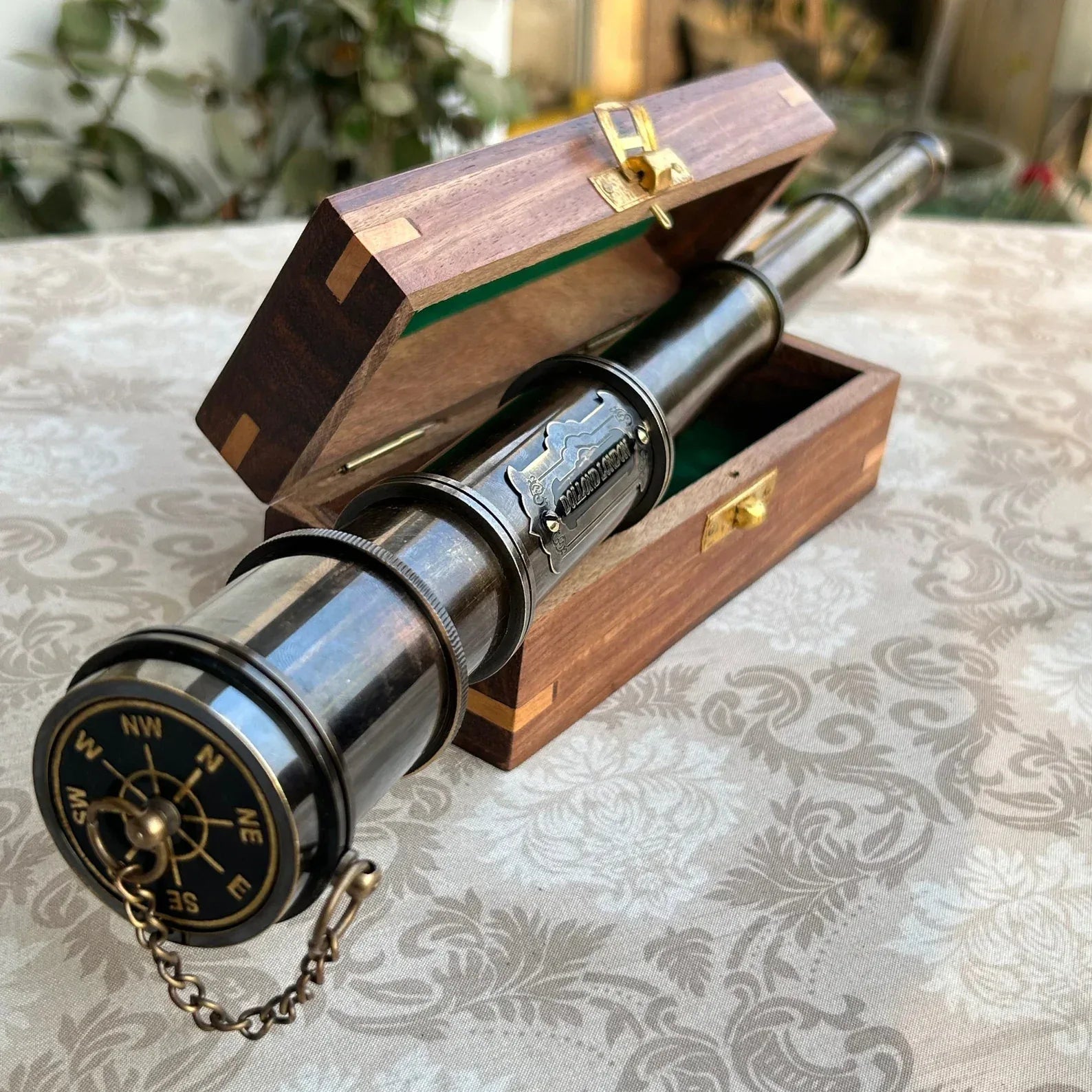 Brass Telescope, Engraved Spyglass, Pirate Telescope, Fathers Day Gift, Gift For Husband, Son Gift, steampunk Gift - World Gifts