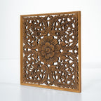 Hand-carved wooden mandala panel - World Gifts