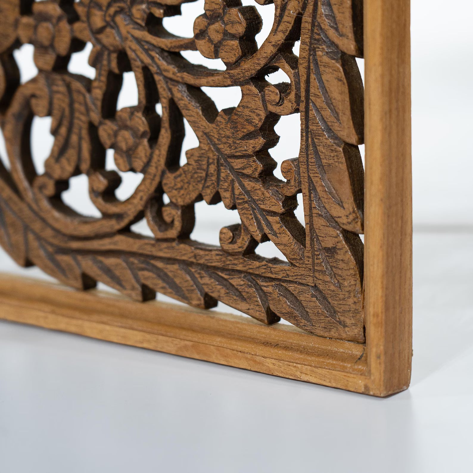 Hand-carved wooden mandala panel - World Gifts