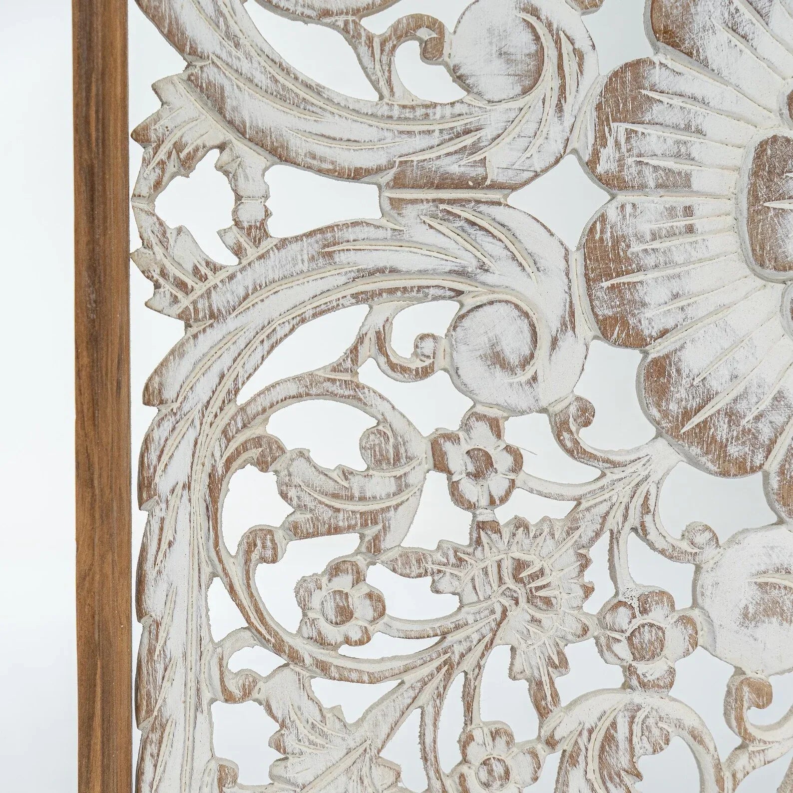 Hand-carved wooden mandala panel - World Gifts
