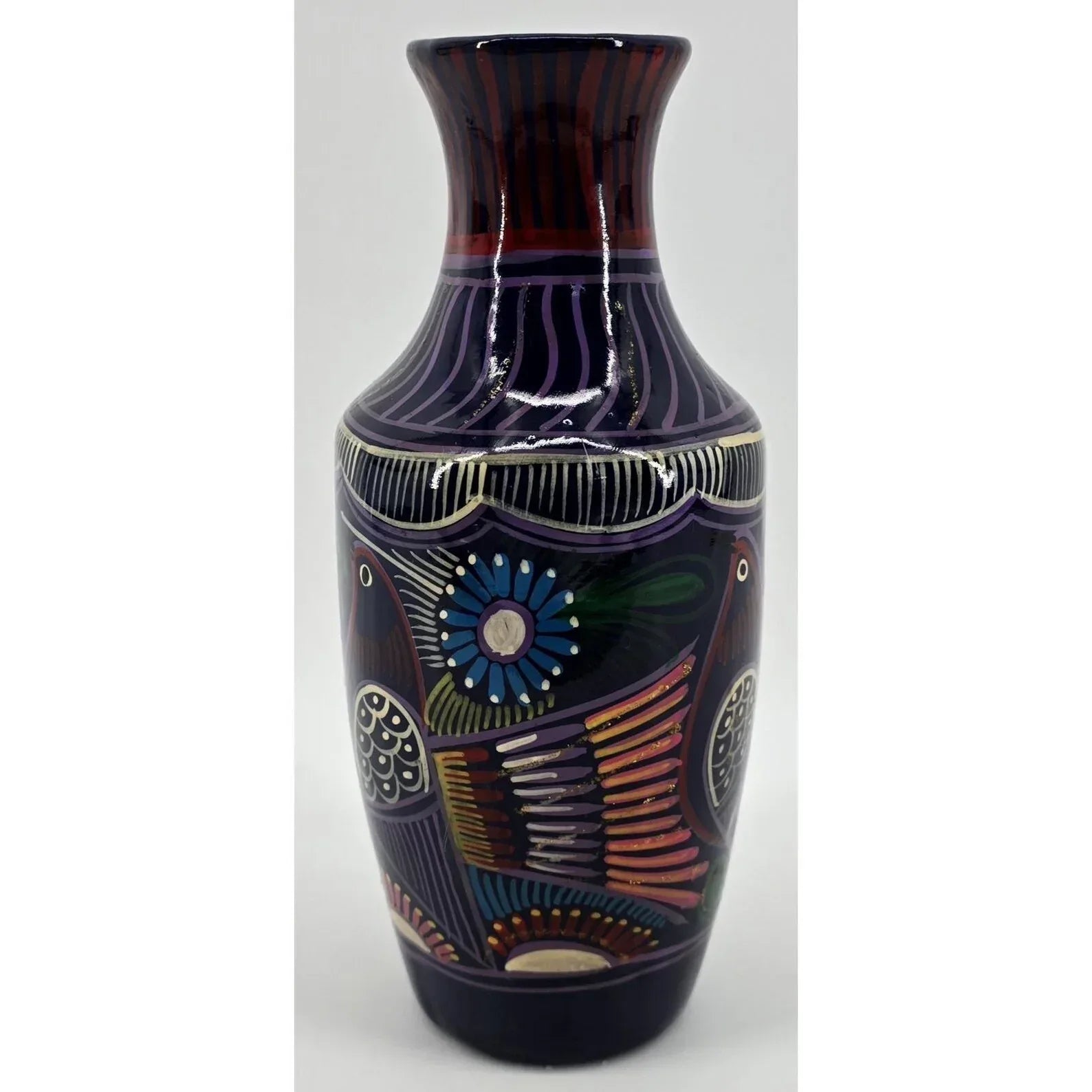 Vintage hand-painted red ceramic Talavera Mexican - World Gifts
