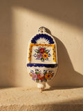 Hand-painted Portuguese earthenware wall salt shaker. - World Gifts