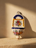 Hand-painted Portuguese earthenware wall salt shaker. - World Gifts