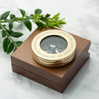 Brass Compass with Engraved Wooden Box - World Gifts