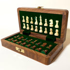 Handmade Magnetic Folding Wooden Chess Set Personalised Travel Strategy Game - World Gifts