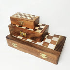 Handmade Magnetic Folding Wooden Chess Set Personalised Travel Strategy Game - World Gifts