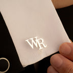 Personalized Sterling Silver Initial Cufflinks for Groom Wedding Gift - World Gifts