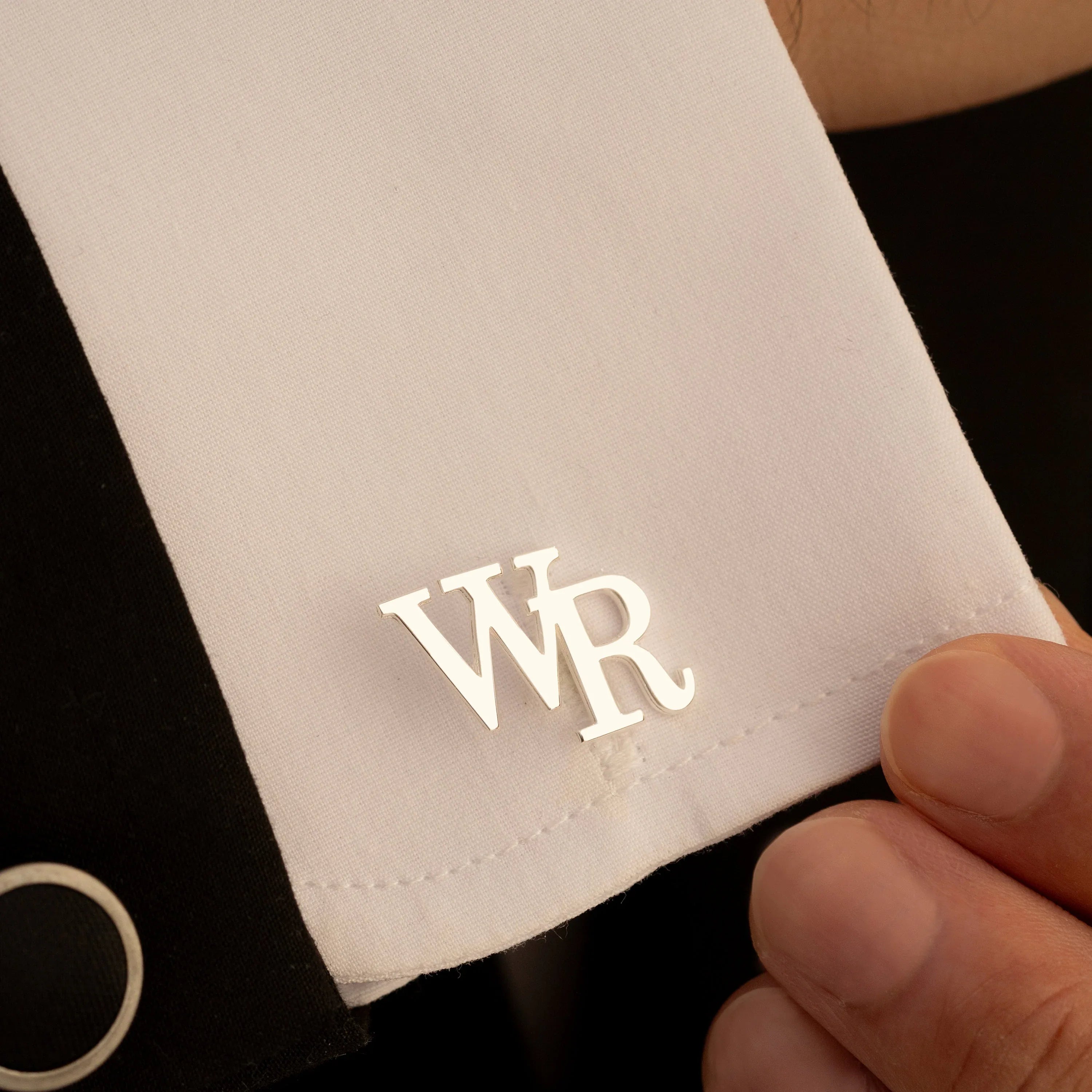 Personalized Sterling Silver Initial Cufflinks for Groom Wedding Gift - World Gifts