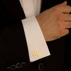 Personalized Sterling Silver Initial Cufflinks for Groom Wedding Gift - World Gifts