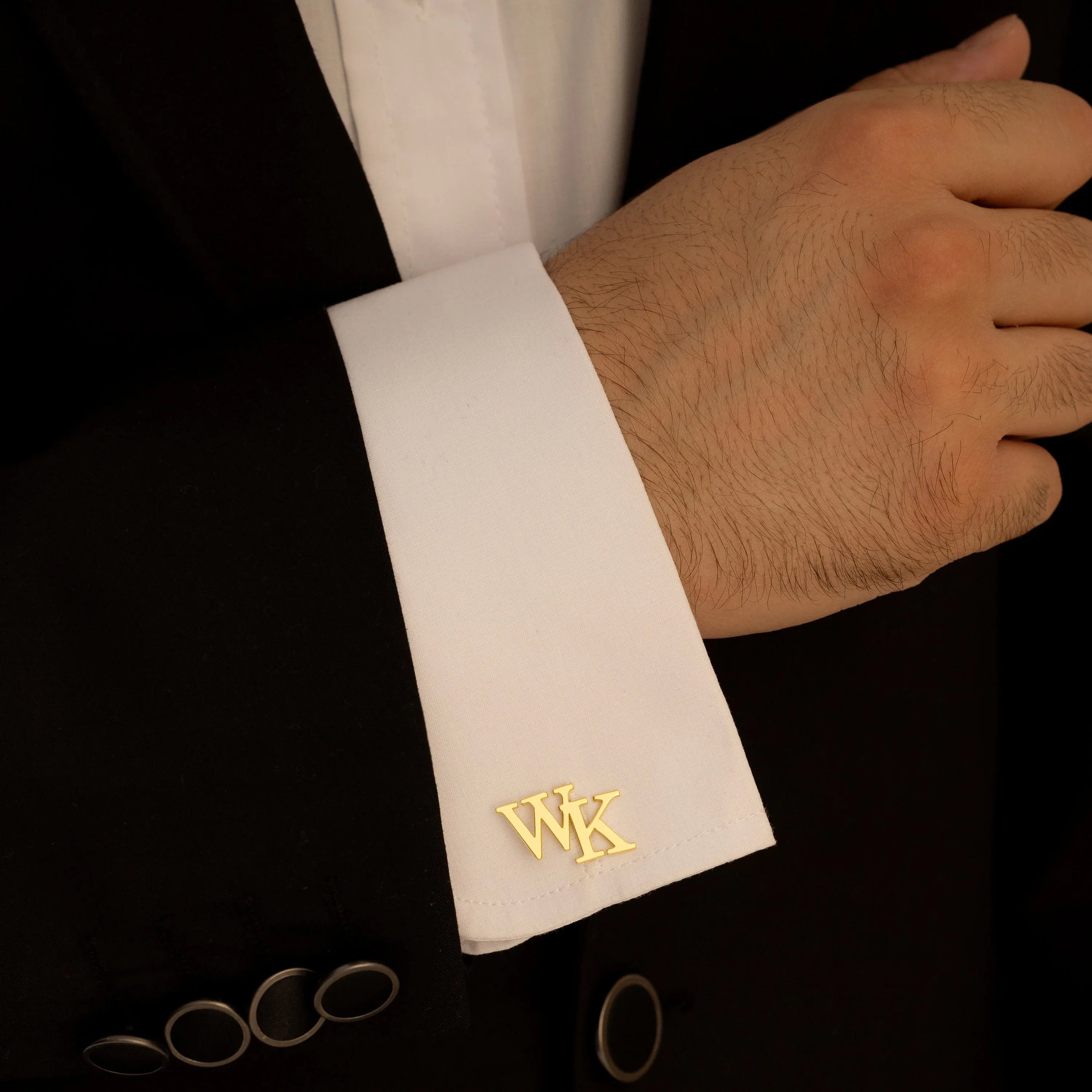 Personalized Sterling Silver Initial Cufflinks for Groom Wedding Gift - World Gifts