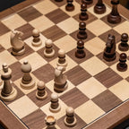 Handcrafted Walnut Maple Wooden Chess Set With Storage Box - World Gifts