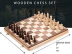 Handcrafted Walnut Maple Wooden Chess Set With Storage Box - World Gifts