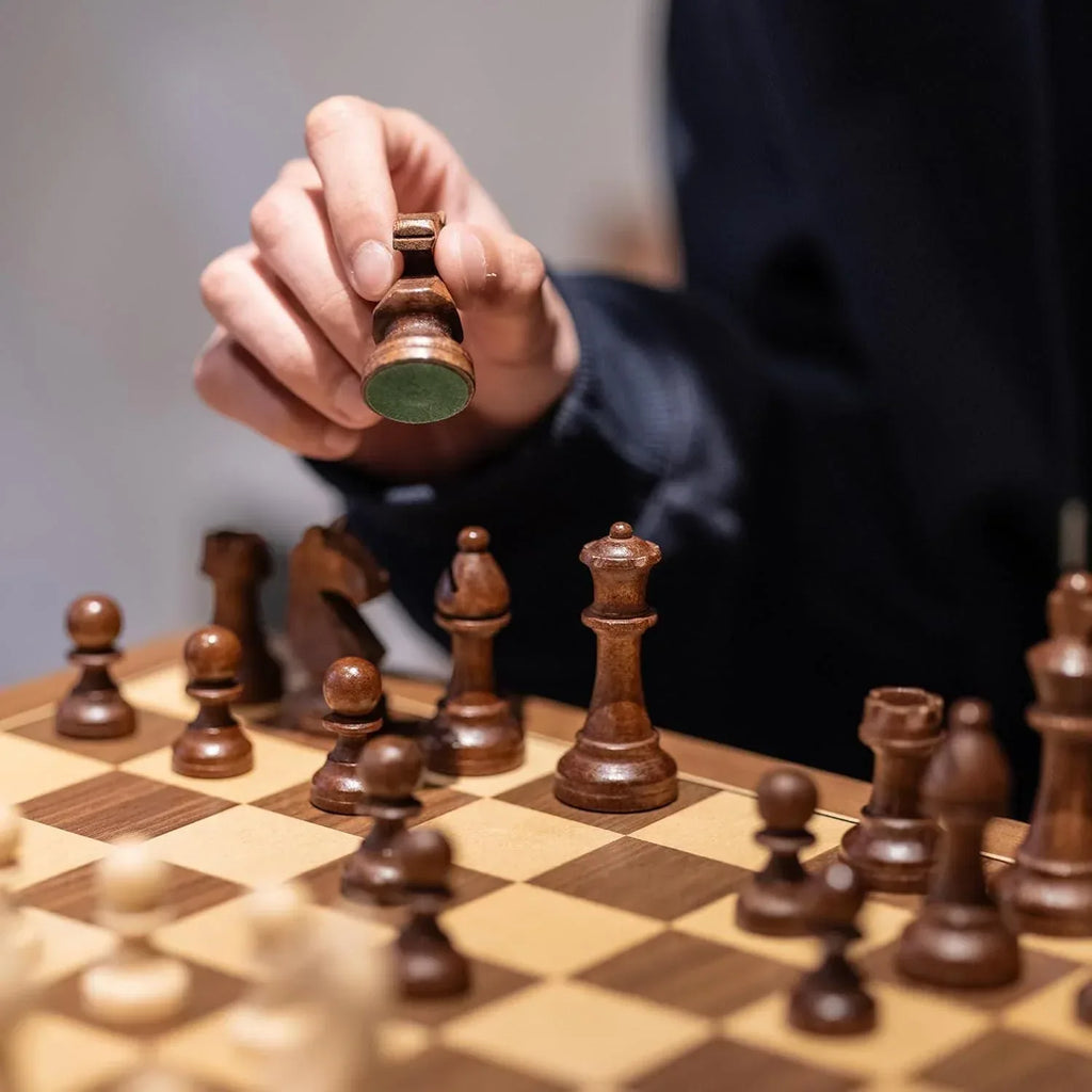Handcrafted Walnut Maple Wooden Chess Set With Storage Box - World Gifts