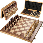 Handcrafted Walnut Maple Wooden Chess Set With Storage Box - World Gifts