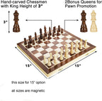 Handcrafted Walnut Maple Wooden Chess Set With Storage Box - World Gifts