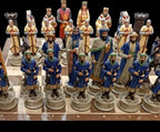 X Large Crusaders Chess Set – Hand-Painted Knights & Handmade Walnut Wooden Board 16.5” Luxury Gift - World Gifts